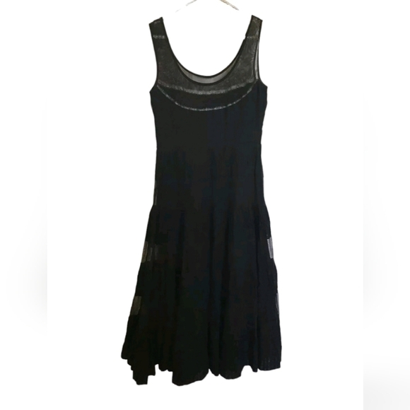 Free People size 4 black long maxi layered tier dress sleeveless lined - Picture 13 of 16